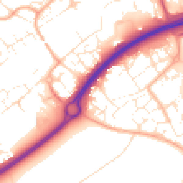 Daytime road noise heatmap for BS22 6DW