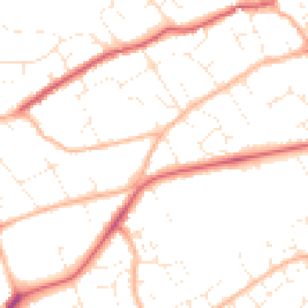 Daytime road noise heatmap for BS22 6ED
