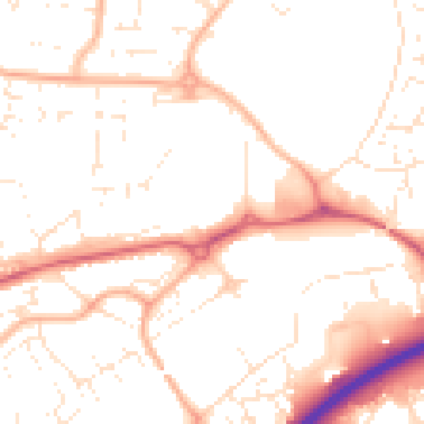 Daytime road noise heatmap for BS22 6FU