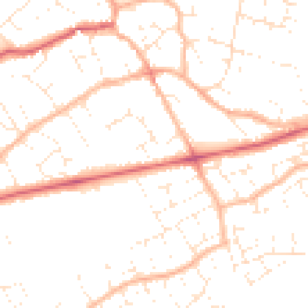 Daytime road noise heatmap for BS22 6HY