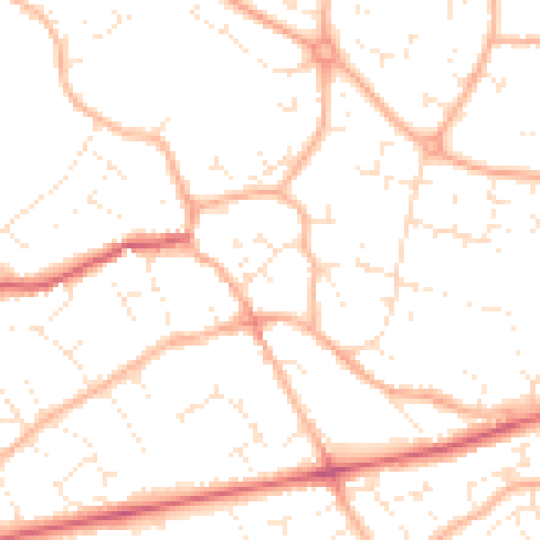 Daytime road noise heatmap for BS22 6QN