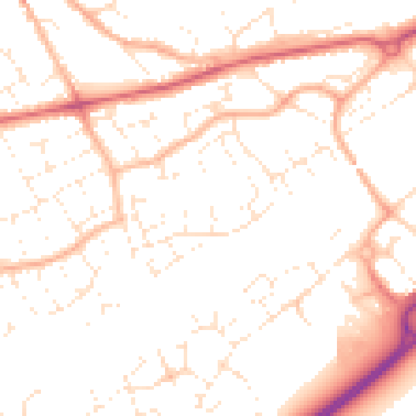 Daytime road noise heatmap for BS22 6RR