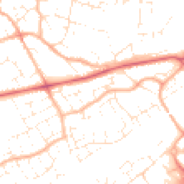 Daytime road noise heatmap for BS22 6RU