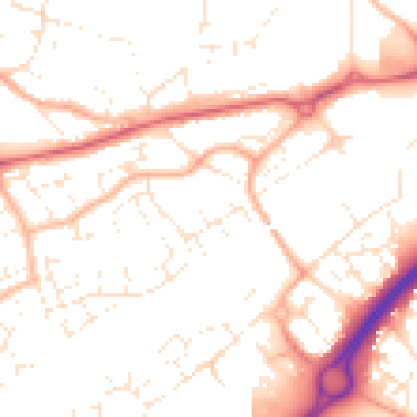Daytime road noise heatmap for BS22 6RZ