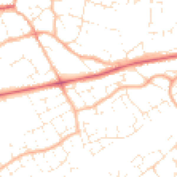 Daytime road noise heatmap for BS22 6SF