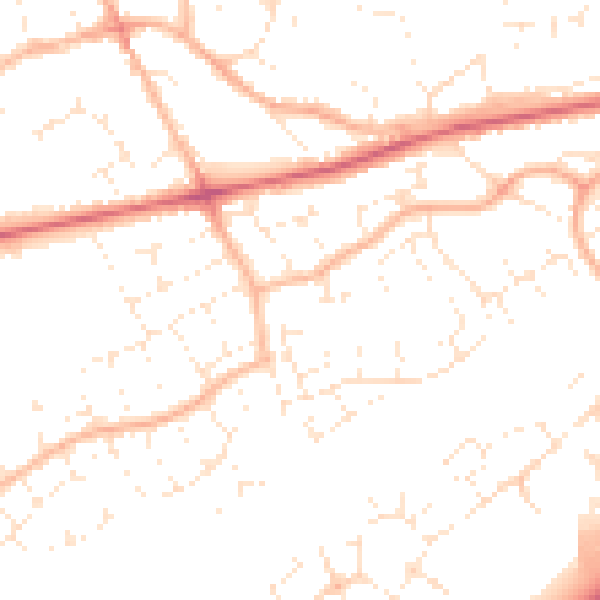 Daytime road noise heatmap for BS22 6SN