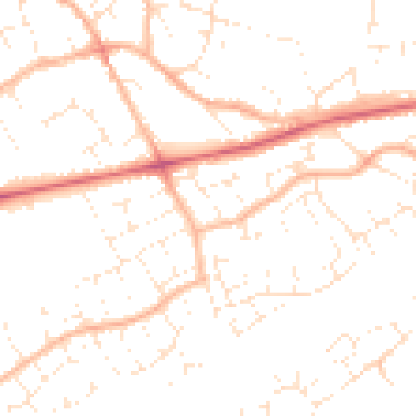 Daytime road noise heatmap for BS22 6SQ