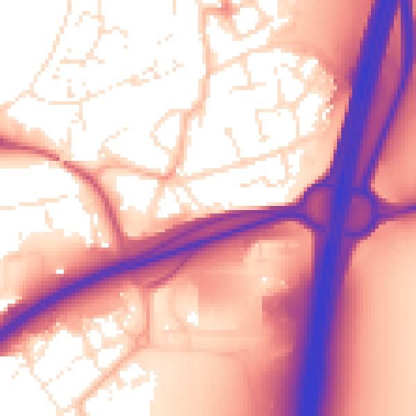 Daytime road noise heatmap for BS22 7AD