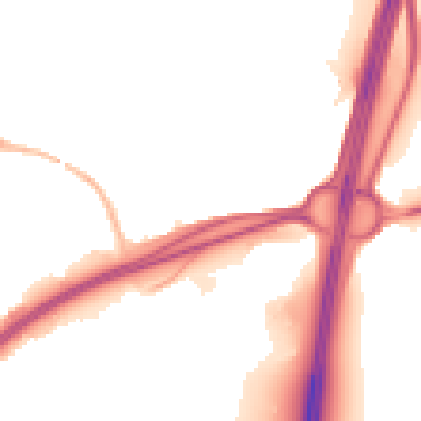 Night-time road noise heatmap for BS22 7AD