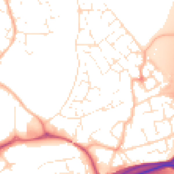 Daytime road noise heatmap for BS22 7BU