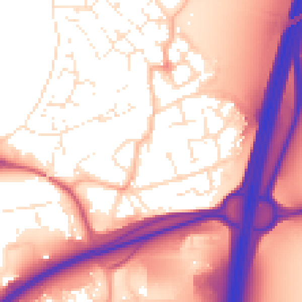Daytime road noise heatmap for BS22 7QA