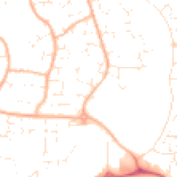 Daytime road noise heatmap for BS22 7QD