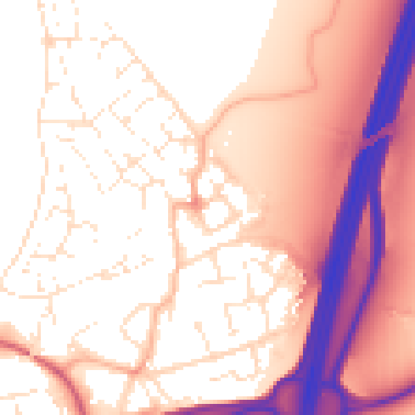 Daytime road noise heatmap for BS22 7RG