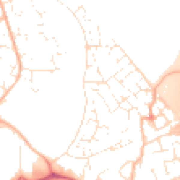 Daytime road noise heatmap for BS22 7RL