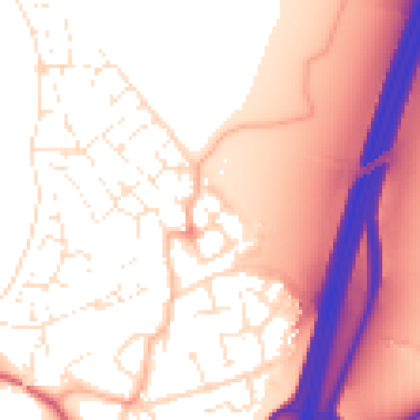 Daytime road noise heatmap for BS22 7RT