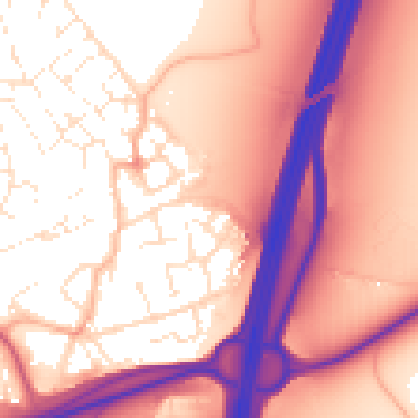 Daytime road noise heatmap for BS22 7SG