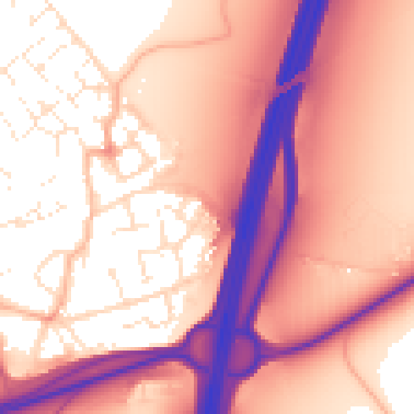 Daytime road noise heatmap for BS22 7SN