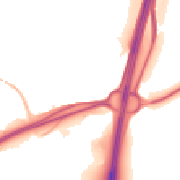 Night-time road noise heatmap for BS22 7SQ