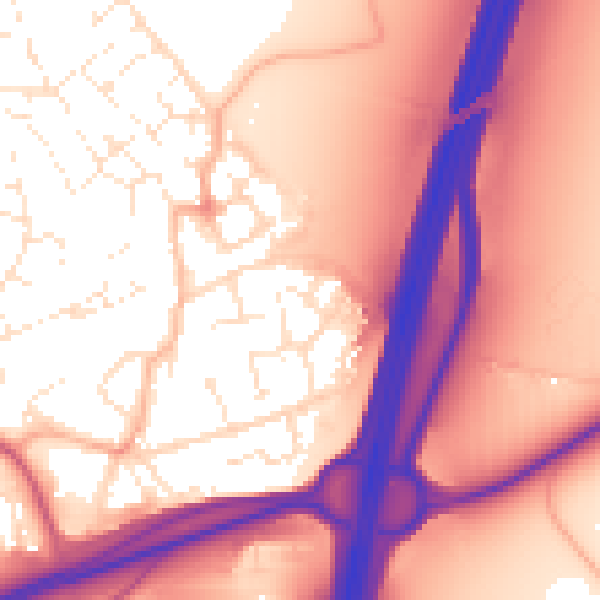 Daytime road noise heatmap for BS22 7SX