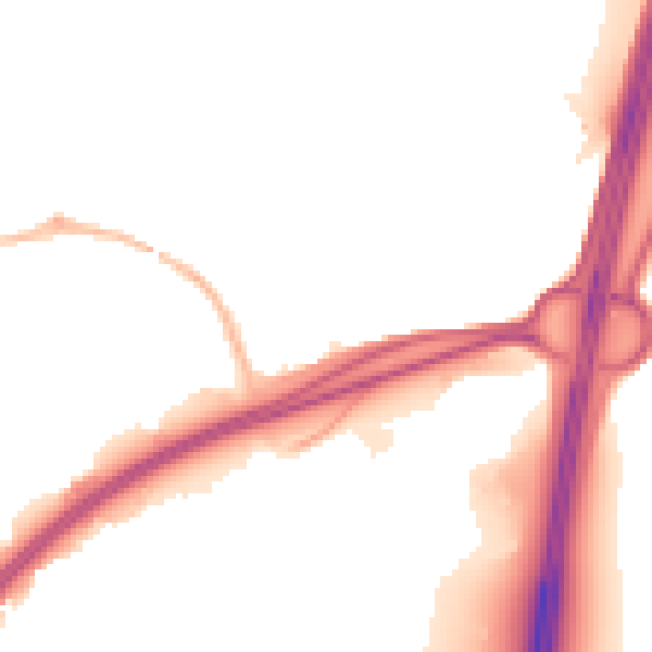 Night-time road noise heatmap for BS22 7XA