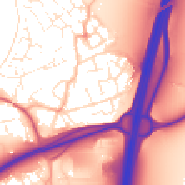 Daytime road noise heatmap for BS22 7XD
