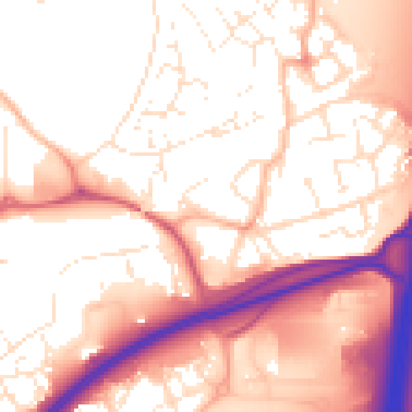 Daytime road noise heatmap for BS22 7XE