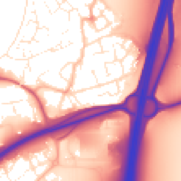 Daytime road noise heatmap for BS22 7XF