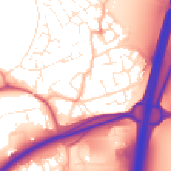 Daytime road noise heatmap for BS22 7XH