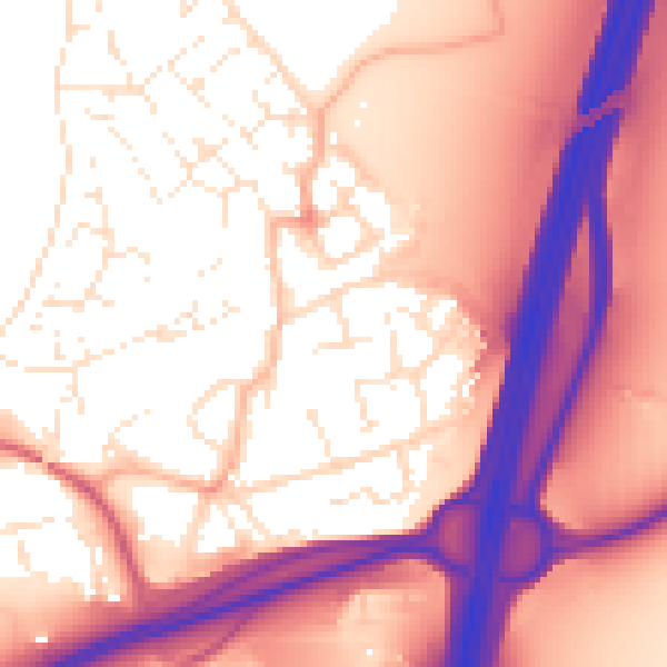 Daytime road noise heatmap for BS22 7XW