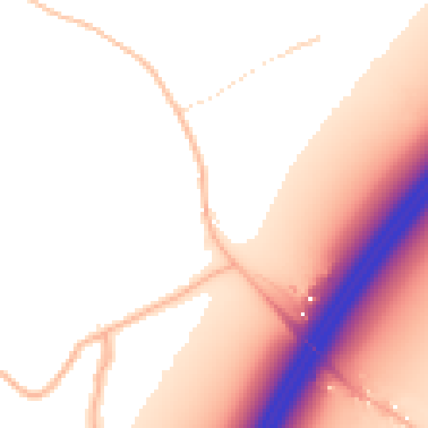Daytime road noise heatmap for BS22 7YD