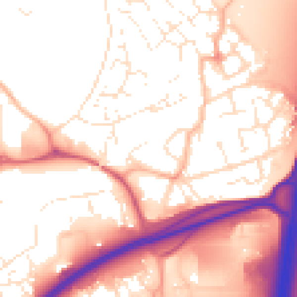 Daytime road noise heatmap for BS22 7ZA