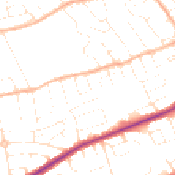 Daytime road noise heatmap for BS22 8AJ