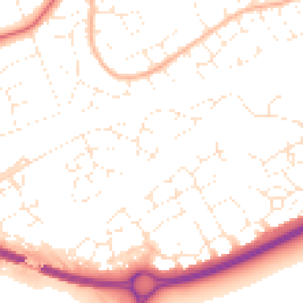 Daytime road noise heatmap for BS22 8AY
