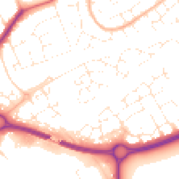 Daytime road noise heatmap for BS22 8BL