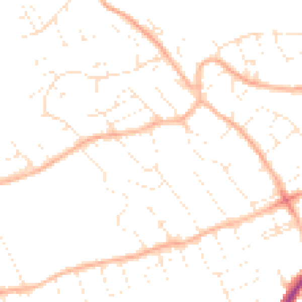 Daytime road noise heatmap for BS22 8DS