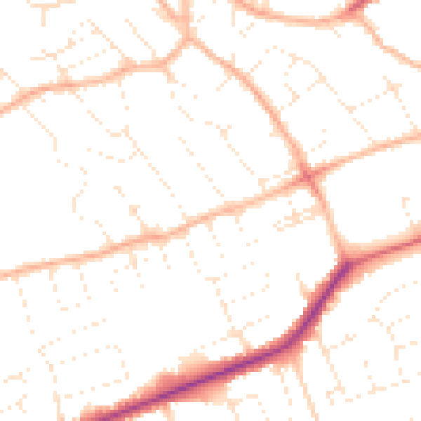 Daytime road noise heatmap for BS22 8EF