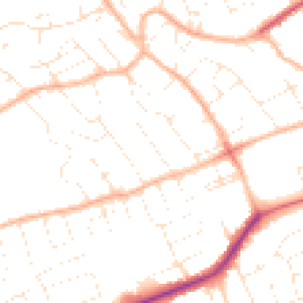 Daytime road noise heatmap for BS22 8EH