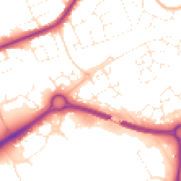 Daytime road noise heatmap for BS22 8EU