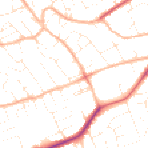 Daytime road noise heatmap for BS22 8EX