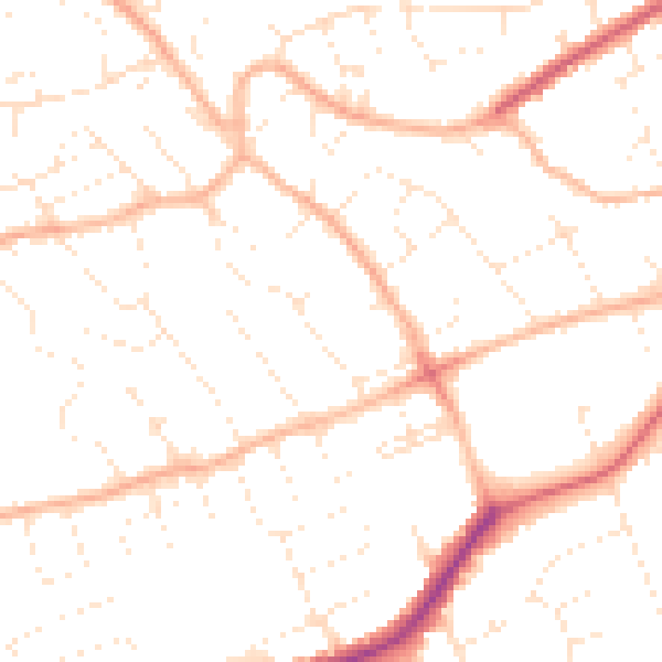 Daytime road noise heatmap for BS22 8EZ