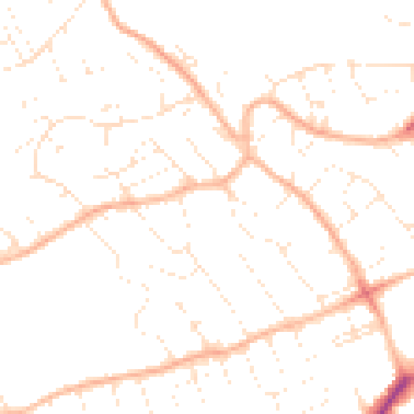 Daytime road noise heatmap for BS22 8FE