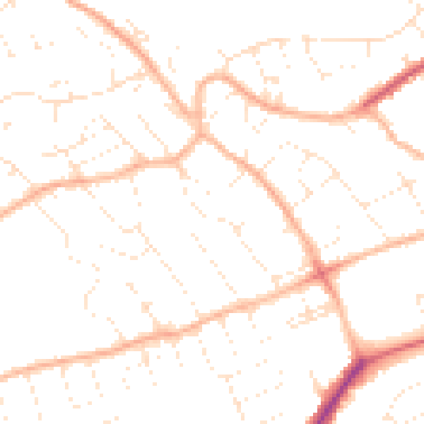 Daytime road noise heatmap for BS22 8HE