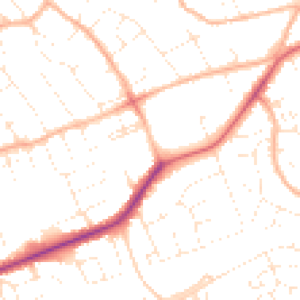 Daytime road noise heatmap for BS22 8HG