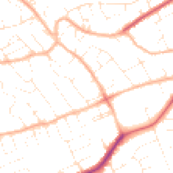 Daytime road noise heatmap for BS22 8HL