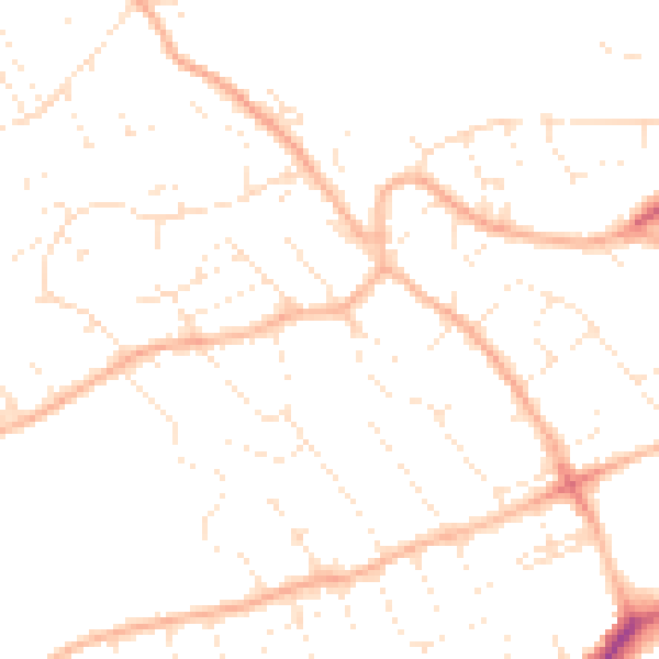 Daytime road noise heatmap for BS22 8HU