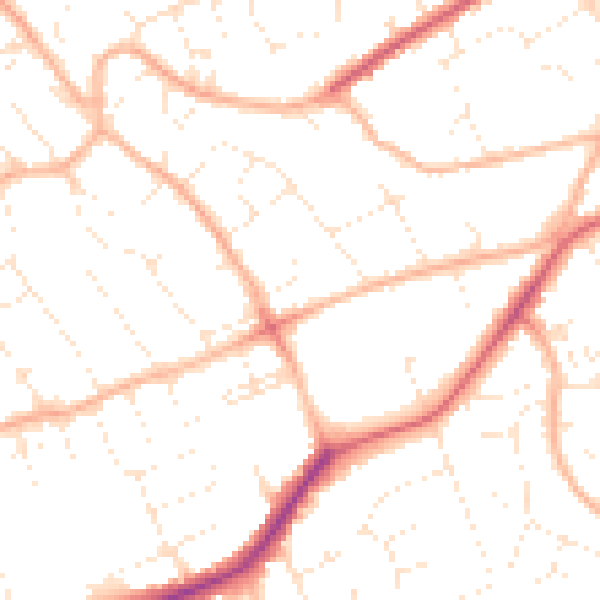 Daytime road noise heatmap for BS22 8JA