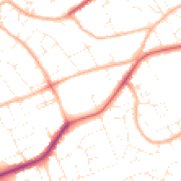 Daytime road noise heatmap for BS22 8JR