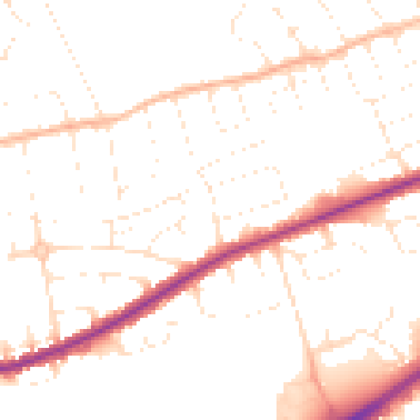 Daytime road noise heatmap for BS22 8LH