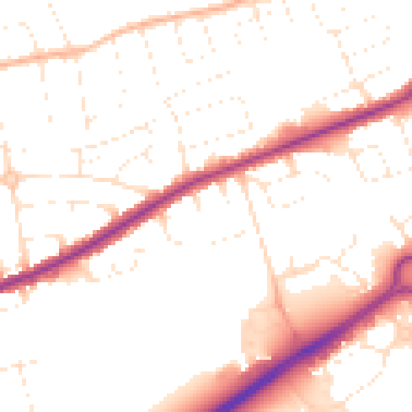 Daytime road noise heatmap for BS22 8LS
