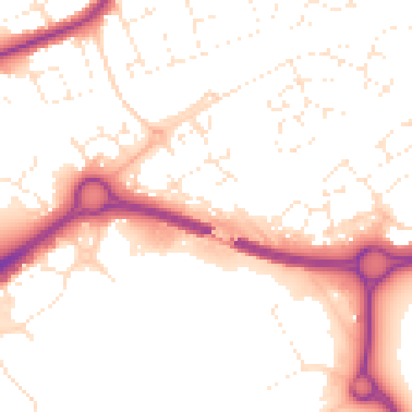 Daytime road noise heatmap for BS22 8NQ